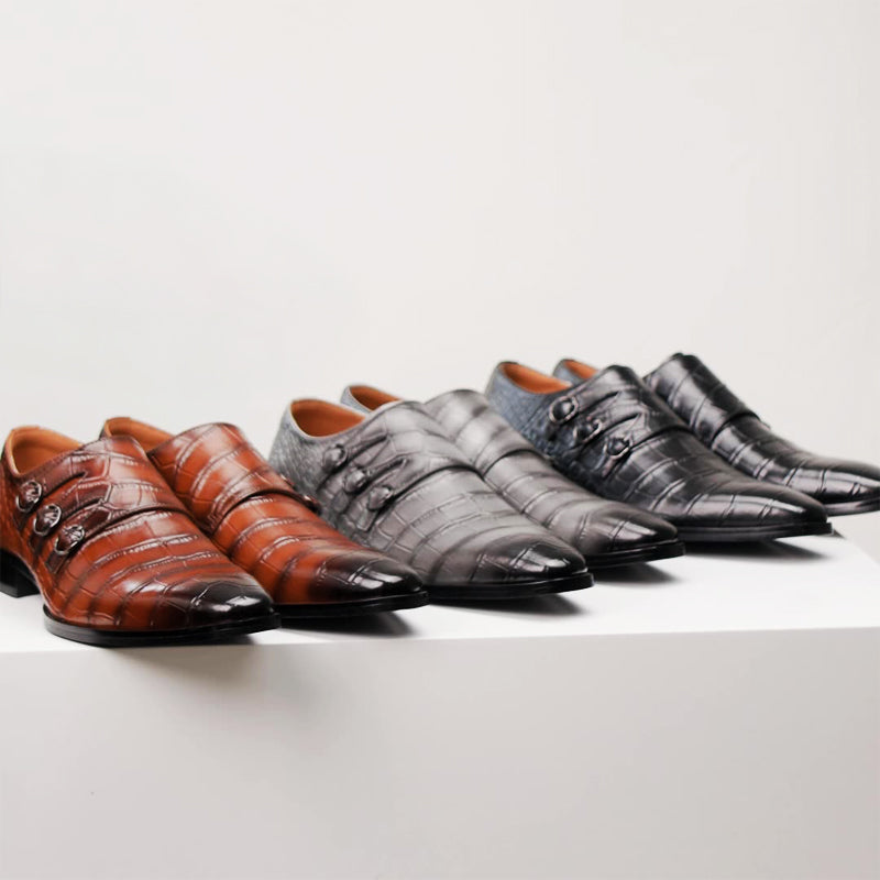 Evalt™ | Lyxiga Läderloafers med Alligatormönster