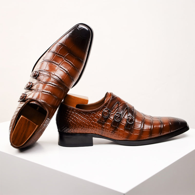 Evalt™ | Lyxiga Läderloafers med Alligatormönster