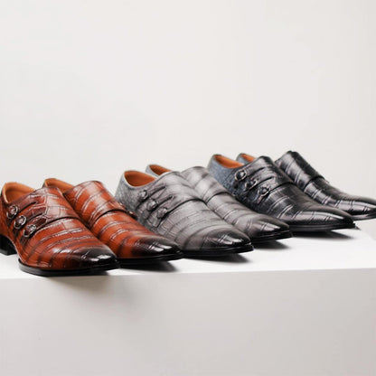 Evalt™ | Lyxiga Läderloafers med Alligatormönster