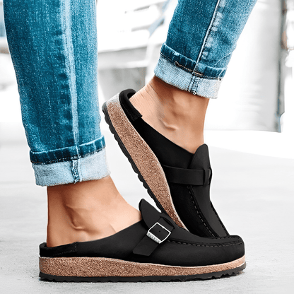 Selma™ | Lyxiga Ortopediska Tofflor med Stilren Läderlook